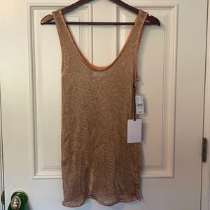 Rose gold see-through knit cover-up/top